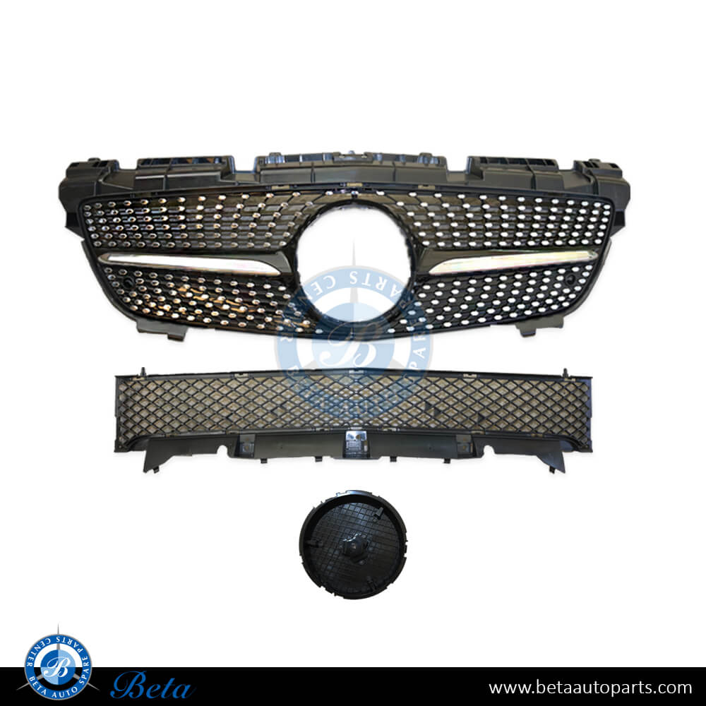 Grille Diamond Look Black and Chrome color for Mercedes SLK-Class R172 2011-2015 models, Part Number 1728881A00 Grille Diamond Look Black and Chrome color for Mercedes SLK-Class R172 2011-2015 models, Part Number 1728881A00